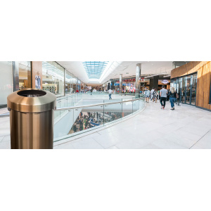 Witt Industries Monarch Series Collection Indoor Waste Receptacles in Brass