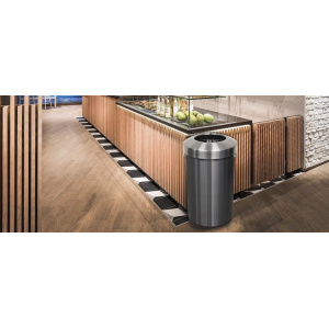 Witt Industries Monarch Series Collection Commercial Garbage Cans in Aluminum