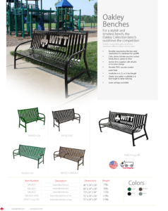 Witt Industries Oakley Benches Collection Metal Outdoor Bench Catalog Page