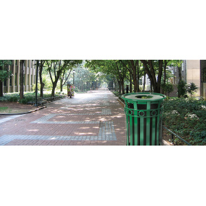 Witt Standard Series Red Trash Container Dome Top Park Outdoor Environmental