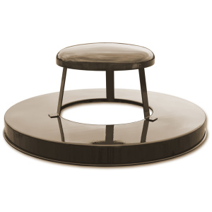 Witt Industries Rain Cap Oakley Lids Collection Outdoor Trashcan in Brown