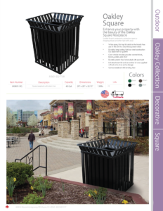 Witt Industries Oakley Square Collection Waste Containers Catalog Page
