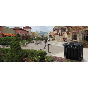 Witt Industries Oakley Square Collection Outdoor Garbage Cans in Black