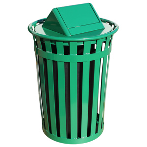 Outdoor Steel Garbage Receptacle, Park Trash Containers