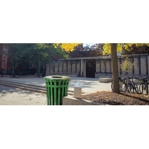 Witt Industries Oakley Standard Collection Metal Trash Cans in Green