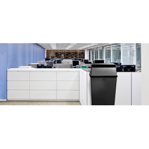 Witt Industries Classic Security Collection Indoor Trash Can in Black
