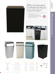 Witt Industries Office & Confidential Waste Collection Indoor Waste Receptacles Catalog Page