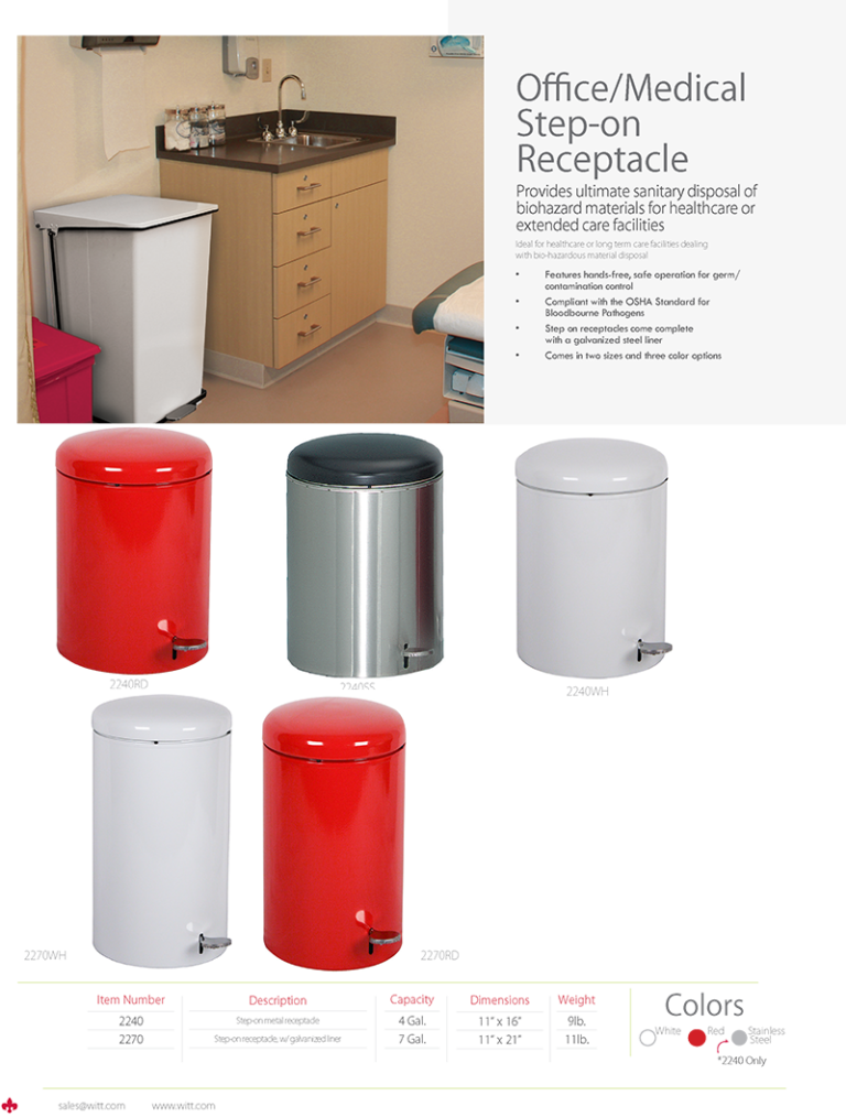 Witt Industries Office & Confidential Waste Collection Industrial Trash Cans Catalog Page