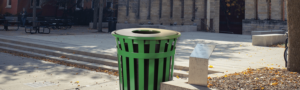 Witt Industries Oakley Standard Collection Outdoor Commercial Trash Cans in Green