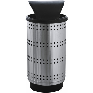 Witt Industries Paramount Collection Hood Top Commercial Trash Can in Stainless Steel