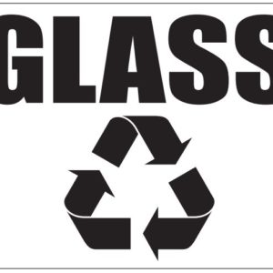 Witt Industries Glass Recycling Trash Can Decals Banner Logo in Black
