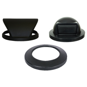 Witt Industries Plastic Lids Collection Waste Containers in Black