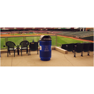 Witt Industries Standard Perforated Collection Dome Top Recycling Trash Cans in Blue