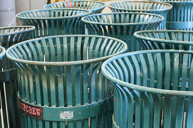 Witt Industries Refurbishment Wydman Collection Waste Receptacles in Green