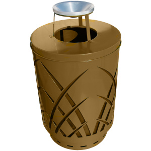 Witt Industries Sawgrass Collection Ash Top Commercial Garbage Cans in Brown