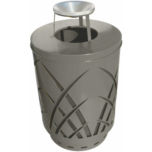Witt Industries Sawgrass Collection Ash Top Outdoor Waste Baskets in Slate