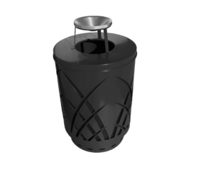 Witt Industries Sawgrass Collection Ash Top Commercial Trash Can in Black