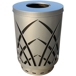 Witt Industries Sawgrass Collection Flat Top Trash Container in Silver