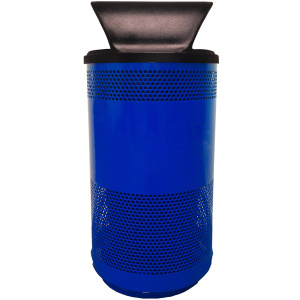 Witt Industries Standard Perforated Collection Hood Top Commercial Waste Receptacles in Blue