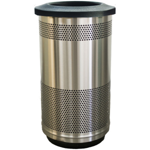 Witt Industries Standard Perforated Stainless Collection Flat Top Industrial Garbage Cans in Stainless Steel