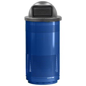 Witt Industries Standard Perforated Collection Dome Top Commercial Waste Receptacles in Blue