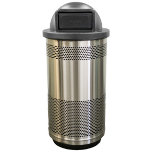 Witt Industries Standard Perforated Stainless Collection Dome Top Commercial Garbage Cans in Stainless Steel