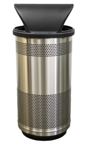 Witt Industries Standard Perforated Stainless Collection Hood Top Commercial Garbage Cans in Stainless Steel