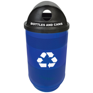 Witt Industries Recycle Logo Cans Collection Dome Top Recycling Trash Cans in Blue