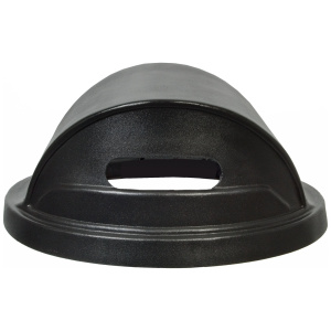 Witt Industries Plastic Lids Collection Dome Top Outdoor Trash Cans in Black