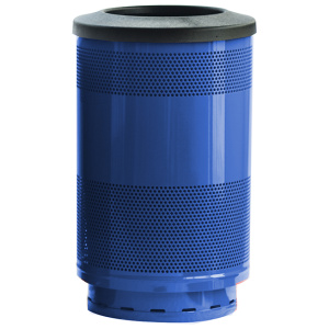 Witt Industries Standard Perforated Collection Flat Top Commercial Waste Receptacles in Blue