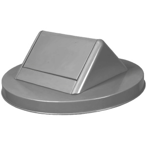 Witt Industries Swing Top Oakley Metal Lids Collection Galvanize Trash Cans in Silver