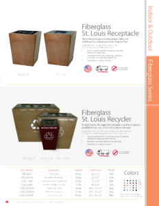 Witt Industries Fiberglass Collection Metal Trash Cans Catalog Page