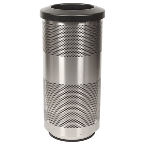 Witt Industries Standard Perforated Collection Stainless Collection Trash Bins in Stainless Steel