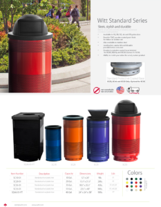 Witt Industries Standard Series Collection Outdoor Garbage Cans Catalog Page