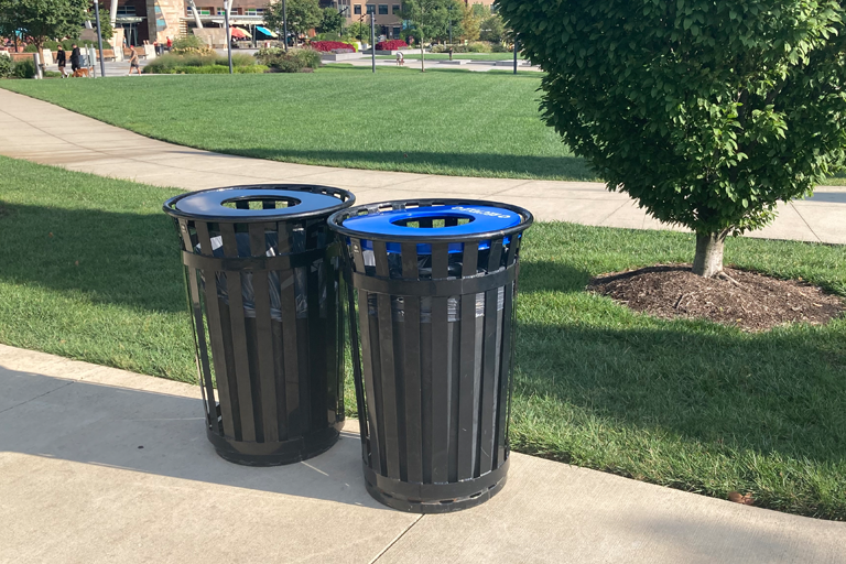outdoor trash cans