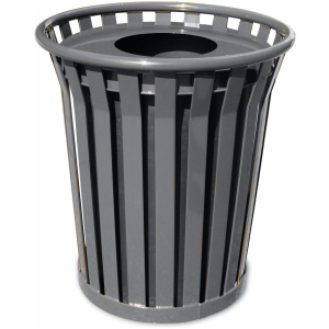 Witt Industries Wydman Collection Flat Top Commercial Waste Receptacles in Silver