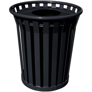 Witt Industries Wydman Collection Flat Top Outdoor Trash Cans in Black