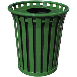 Witt Industries Wydman Collection Flat Top Outdoor Trash Can in Green