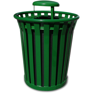 Witt Industries Wydman Collection Rain Cap Waste Baskets in Green
