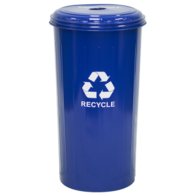 Witt Industries Waste Basket Collection Recycling Trash Can in Blue
