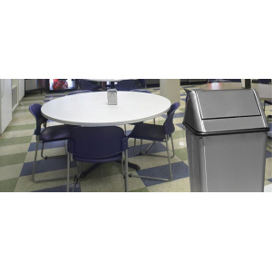 Witt Industries Waste Watchers Collection Indoor Trash Can in Stainless Steel