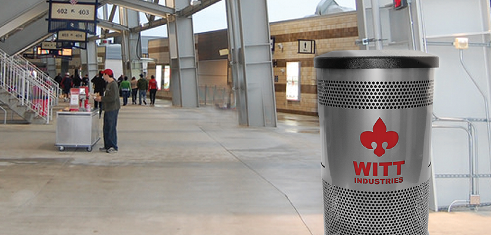 Witt Industries Standard Perforated Collection Flat Top Commercial Garbage Cans in Silver