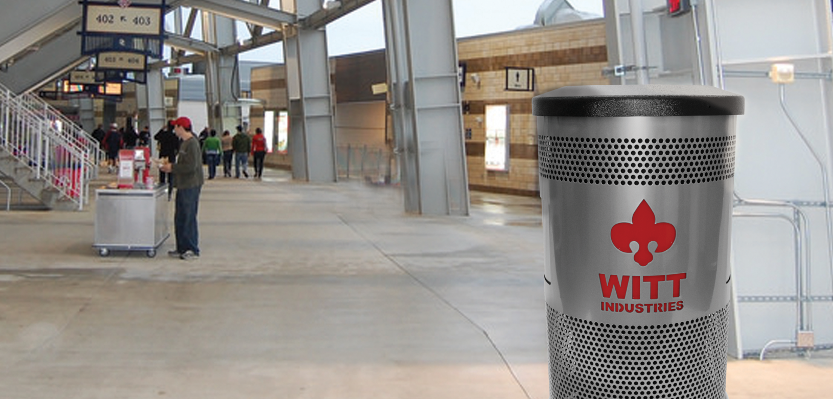 Witt Custom Logo Stainless Steel Galvanize Trash Can Witt Stainless Steel Custom Logo Collection Galvanize Trash Can Outdoor Environmental