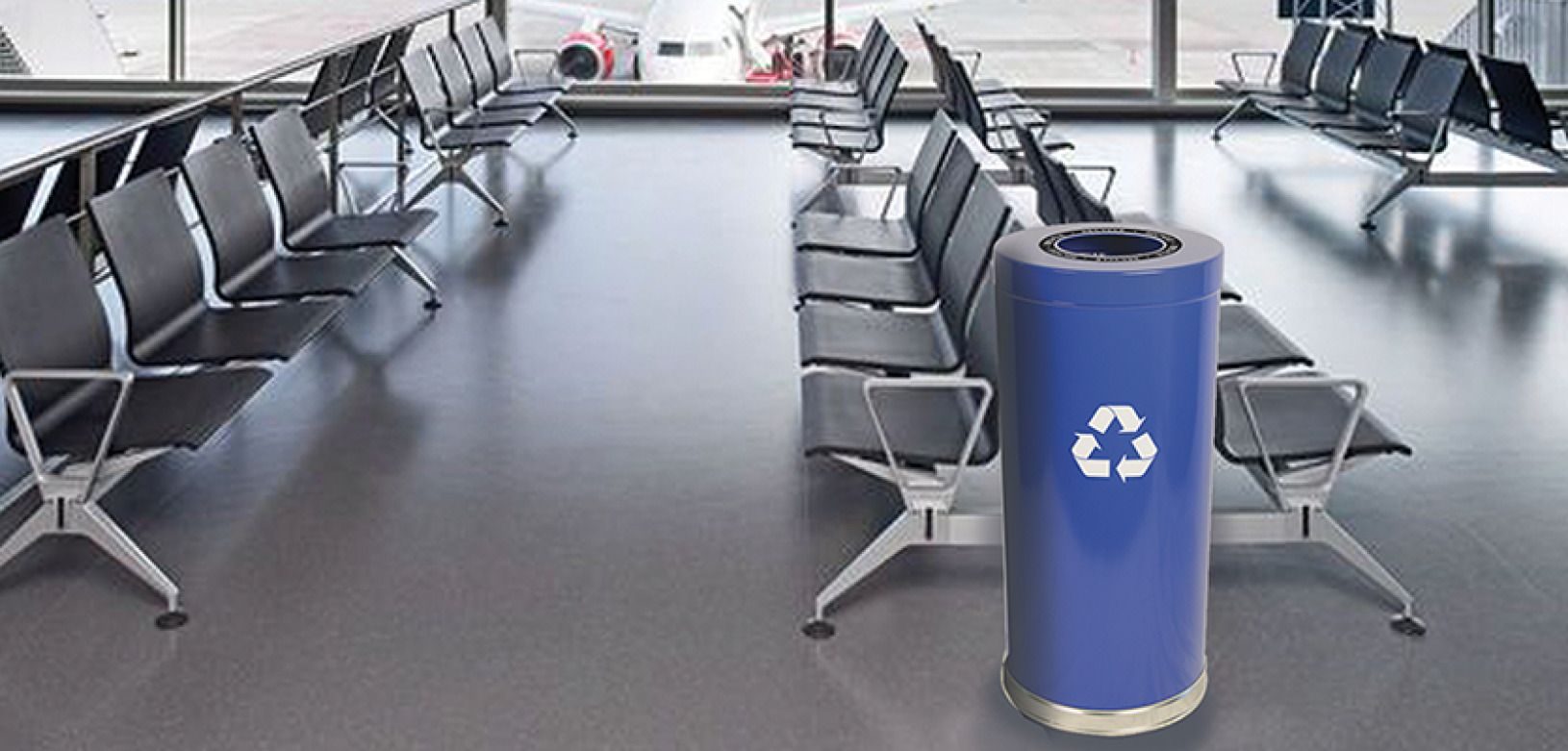 Witt Blue Emoti-Can Recycling Series Open Top Recycling Containers Witt Industries Emoti-Can Recycling Collection Recycling Containers in Blue