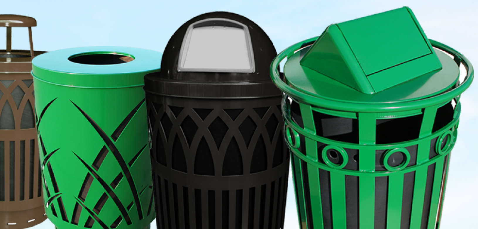 Witt Industries Metal Lids Outdoor Trash Cans Hero Banner