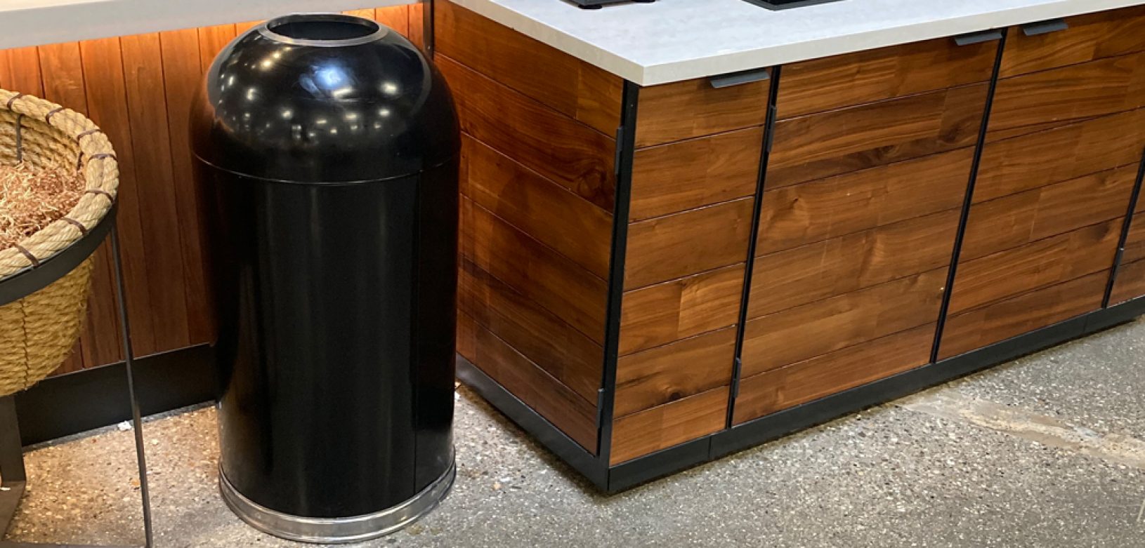 Witt Industries Black Indoor Open Dome Top Indoor Waste Receptacles