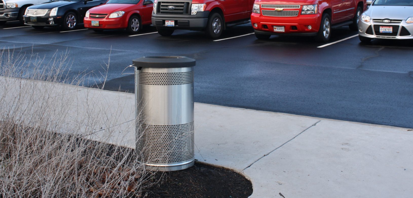 Witt Industries Stainless Outdoor Flat Top Commercial Garbage Cans
