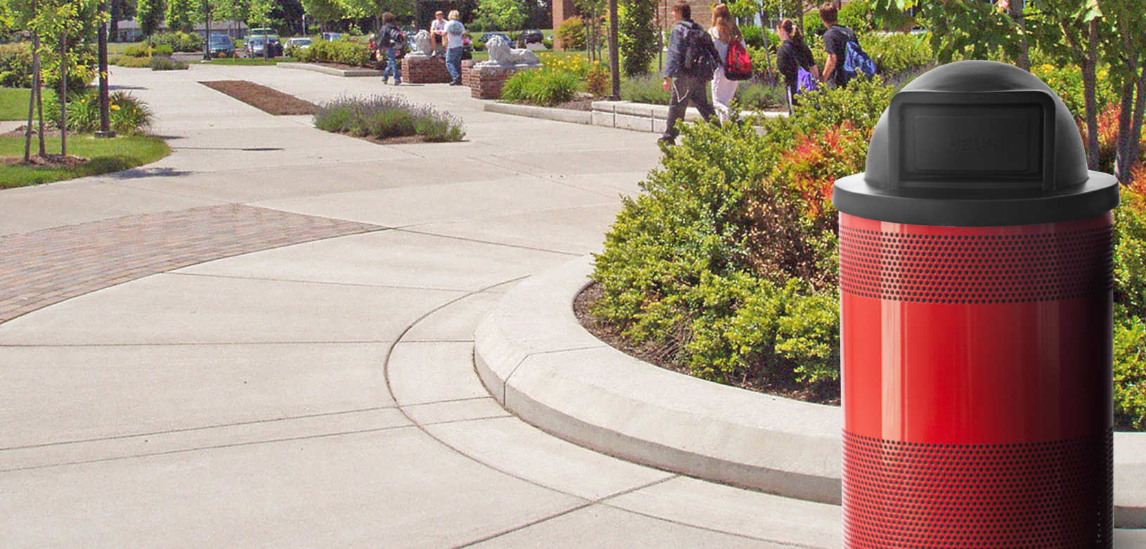 Witt Red Standard Series Site Furnishings Witt Standard Series Red Site Furnishings Dome Top Park Outdoor Environmental