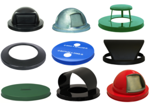 Witt Industries Metal Lids Collection Waste Receptacles in Multiple Colors